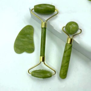 3-in-1 Gua Sha & Jade Roller Set for facial massage